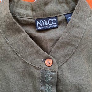 New York & Company Linen Sleeveless Summer Blouse